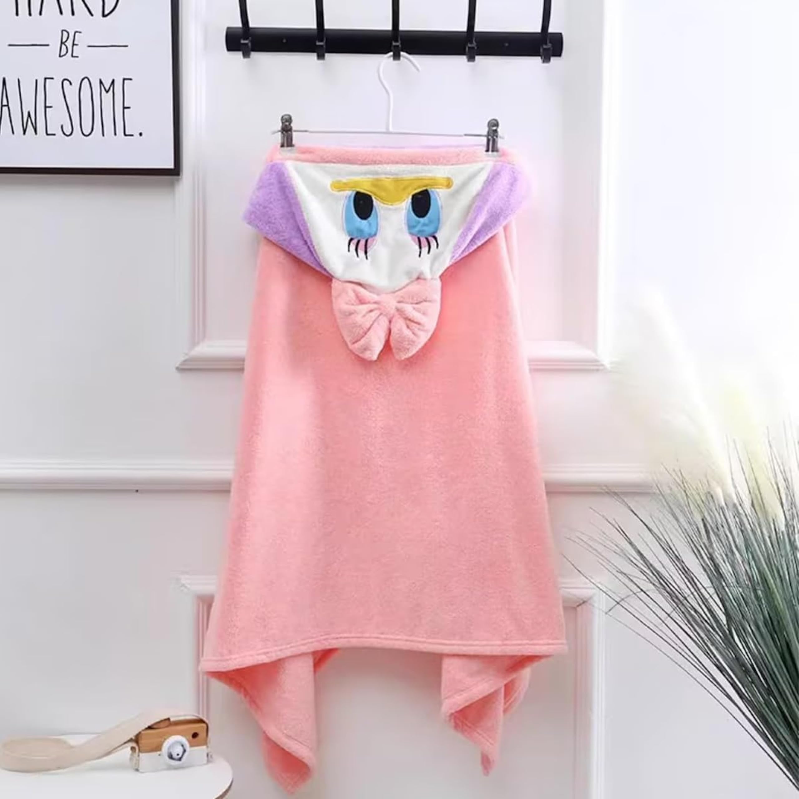 DIVYAM Fluffy Rosie Duck Hooded Towel for Kids | Ultra-Soft Pink Coral Fleece Bath Poncho & Beach Wrap | Super Absorbent, Quick-Dry Wearable Towel for Girls & Boys Ages 1–7 (70x140cm)-image-18