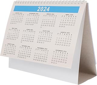Desk Calendar with Portuguese Brazilian Holidays Mini Desktop Planner for Office Home School Table Calendar with Memo Space for Daily Scheduling Random Color