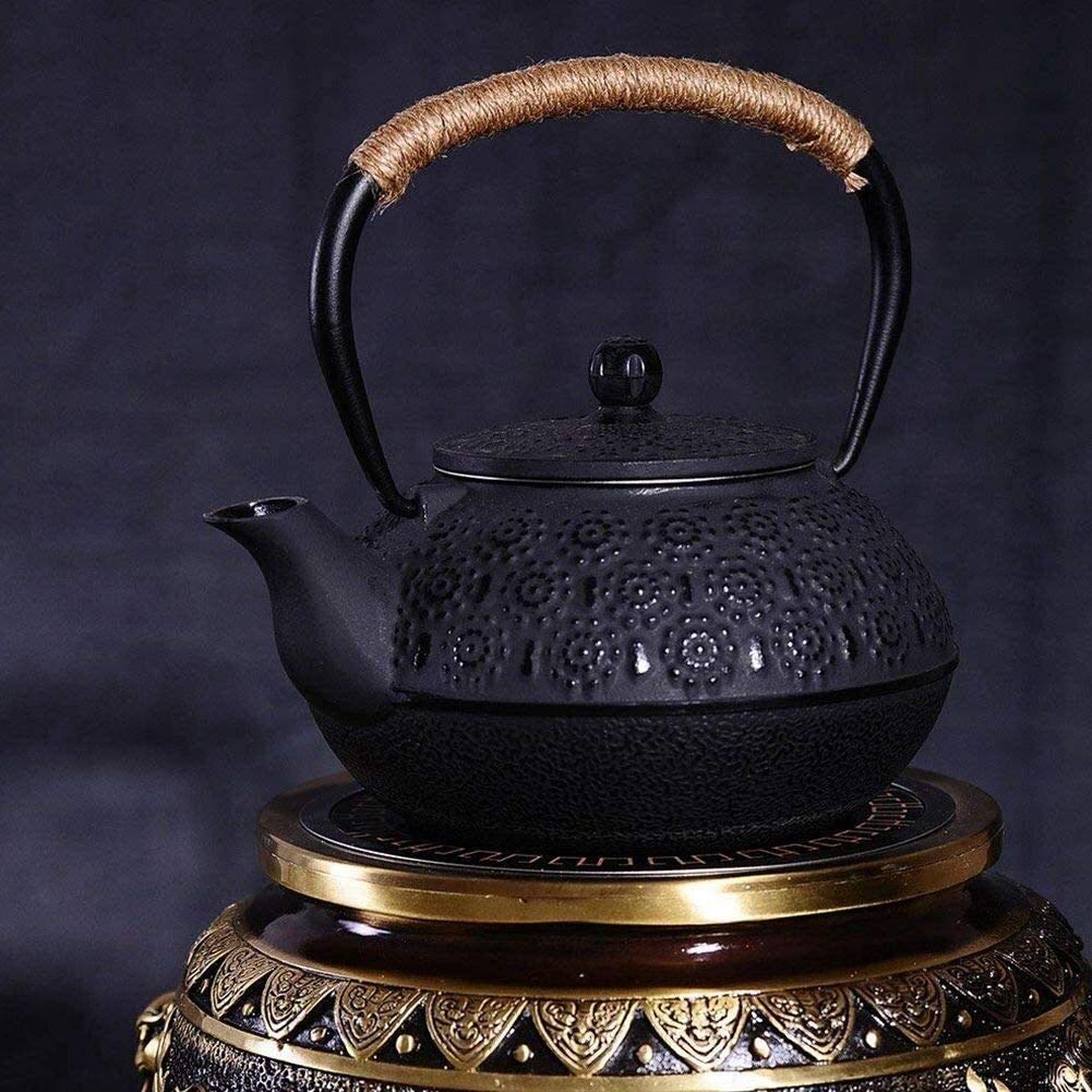Creatividad Tetera De Hierro Fundido Hecha A Mano Tetera De Hierro Fabricación De Té De Hierro Fundido Tetera De Hierro Juego De Té De Agua Hirviendo Tetera De Hierro Fundido De Peonía Negra