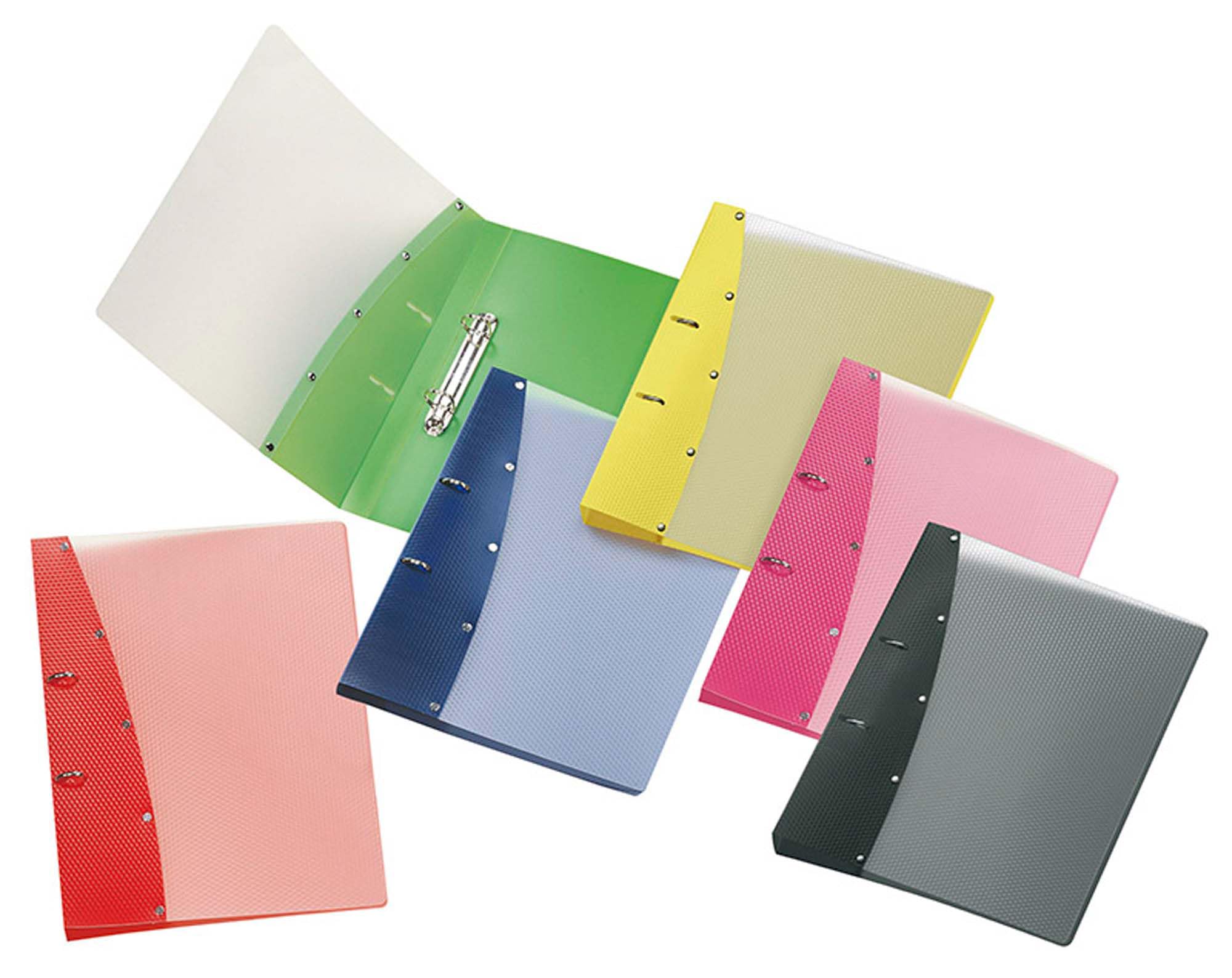 VELOFLEX - Raccoglitore A4, meccanismo 2 anelli, rosa, 12 pezzi | Plastica PP massiccia con superficie strutturata, circa 200 fogli, per ufficio, scuola e casa, design a rombi