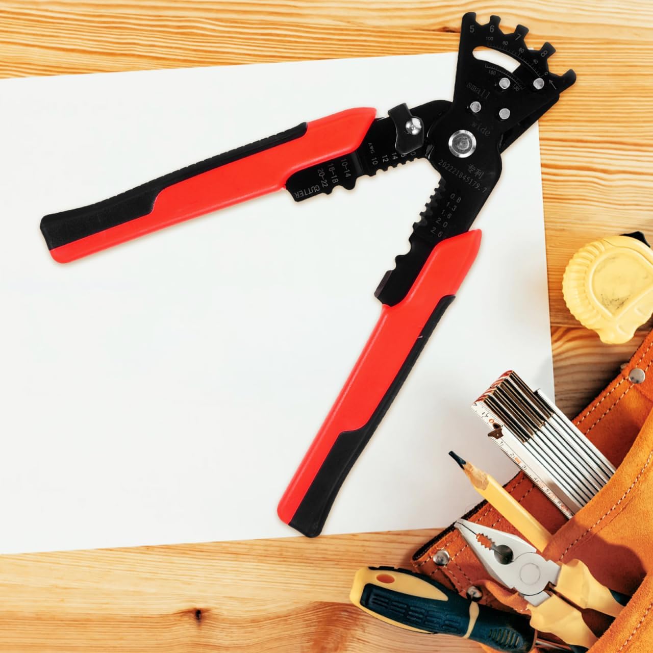 7.86 Inch Wire Strippers Electrical,Adjusting Wire Stripper Multifunctional Cable Stripping and Cutting Pliers with Wrench for Home Improvement Construction Electrical Wiring
