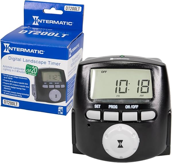 Intermatic DT200LT Digital Astronomic Landscape Timer - Precision Control for Outdoor and Indoor Lighting - Easy to Oper