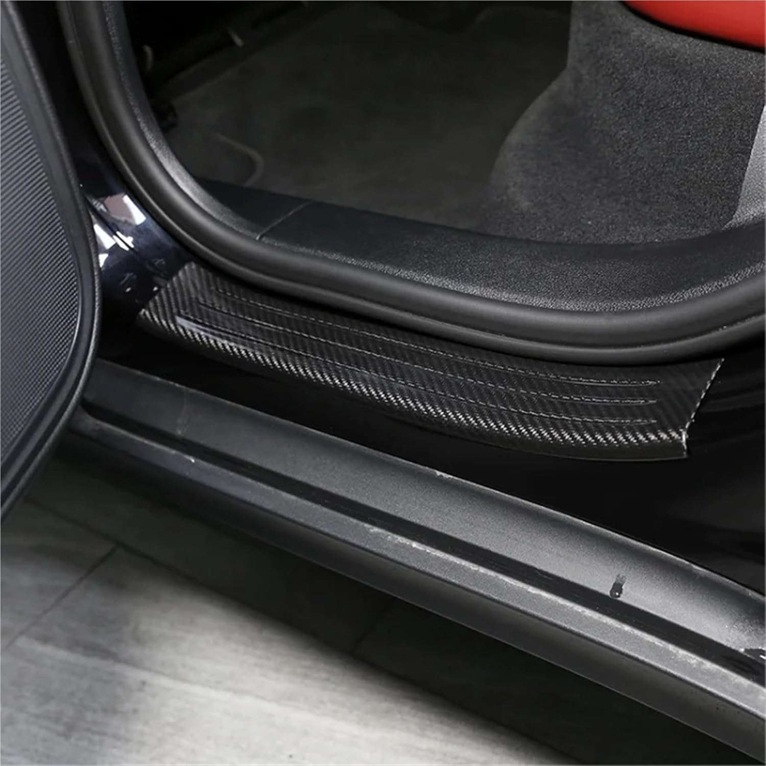 Car Interior Accessories for MACAN 2014-2021 / Car Door Sill Scuff Plate Cover Trim Real Carbon Fibre Welcome Pedal Guard(Inside)(Inside)