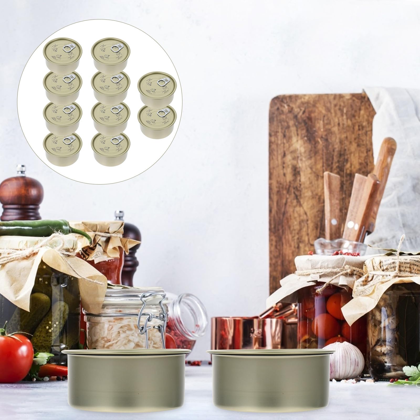 Barattoli Per La Conservazione Alimenti Ermetici in Metallo, Set Da 10 Lattine Sigillate Per Tè, Caramelle e Snack, Contenitori Impermeabili Per Cucina e Conservazione Casa