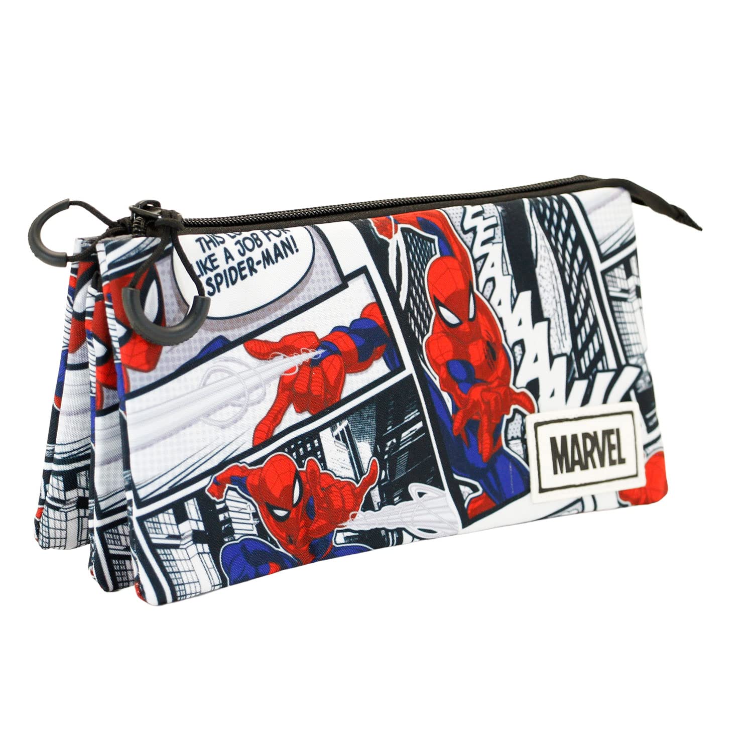 Marvel Spiderman Stories-Estuche Portatodo Triple FAN, Multicolor, 23 x 11 cm