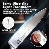 SHAN ZU Kitchen Knives Sets 3pcs with German Stainless Steel Professional Japanese Knives Set, Ultra Sharp Chef Knife Set Including Chef's Knife 20cm Kitchen Knife 15cm Paring Knife 9.5cm - 3