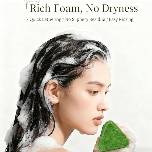Miniatura 5 de NovaCharm 1 paquete Nature Seven Green Soap Shampoo Bar-Hair Strengthening Nature Triangle Shampoo Bar para adultos Usman Grass Sampoo-Para todo
