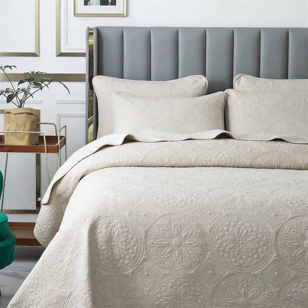 European-Style Bed Cover Three-Piece Quilted Quilt Air Conditioner Quilted Bedding Topper(230 * 250cm)