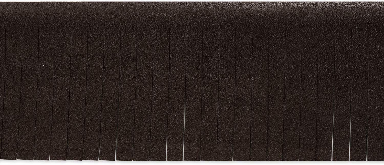 Trims by the Yard 2" Matte Finish Vegan Leather Fringe Trim, Dark Brown (5 Yard Cut)