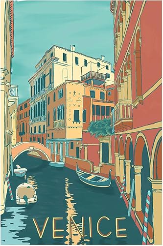 zhufuyl Venecia Italia Vintage Retro Travel The City Of Water Carteles Personalidad Familiar Pintura Decorativa Arte de Pared Pósters Lienzo Regalos