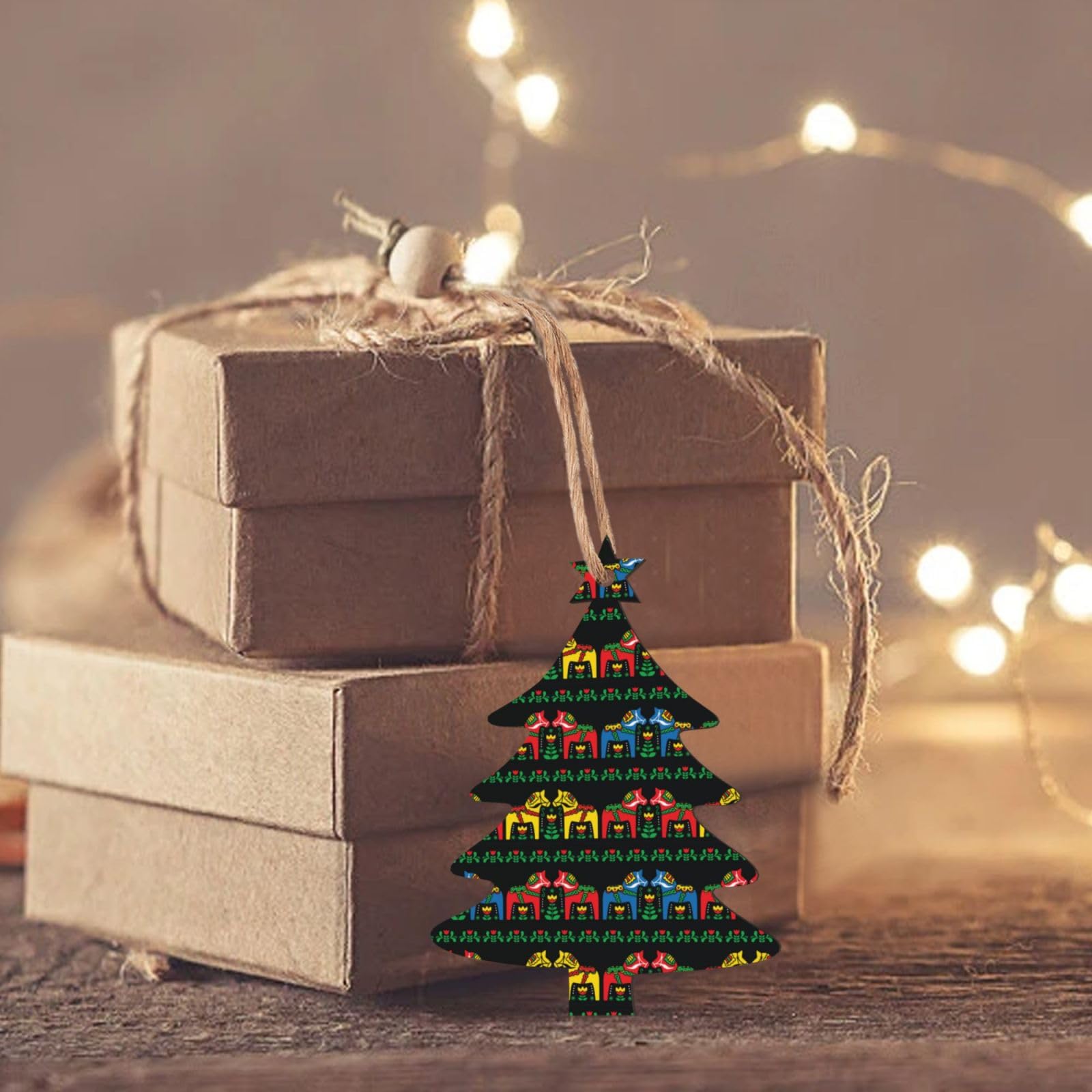 12 Schwedische Dala-Pferd Weihnachtsanhänger Aus Holz – Bunt, Mit Aufhänger, Für Baum & Dekoration