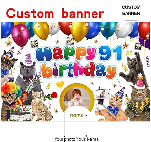 Vista 75 de Cartel personalizado de decoración de cumpleaños 91 con temática de castillo y princesa, pancarta de tela personalizada para suministros de fiesta