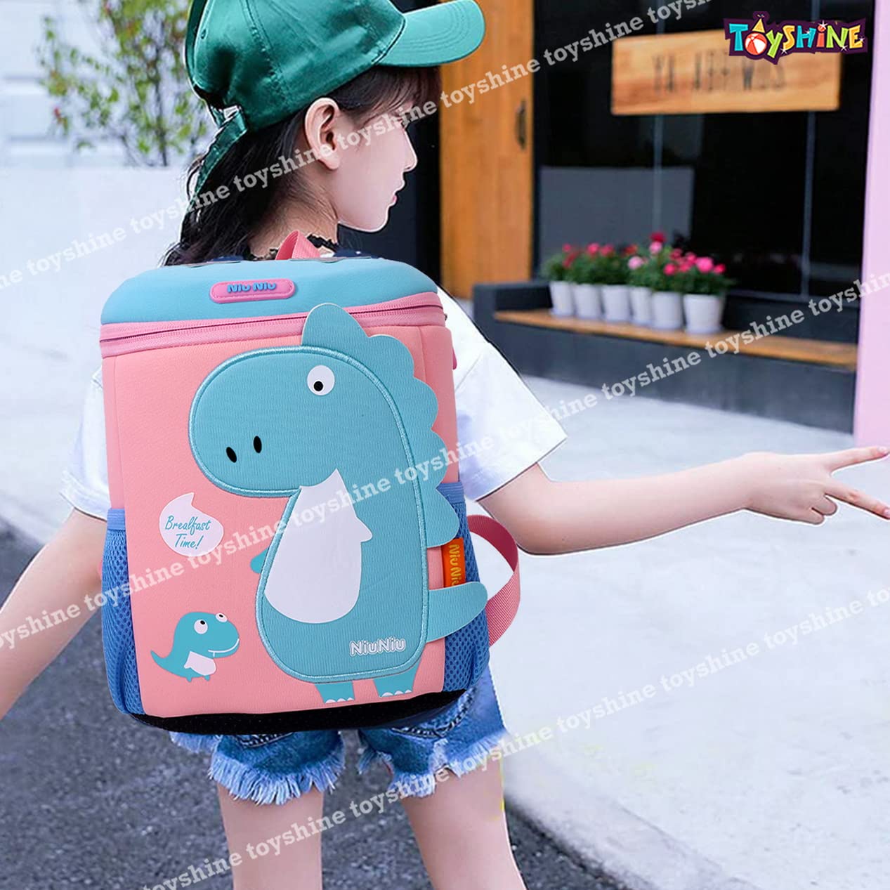 Toyshine 26cm Dinosaur Backpacks for Kids Girls Boys Cute Dinosaurs Dino Toddler Backpack Preschool Nursery Travel Bag - Mini Size - Pink 3