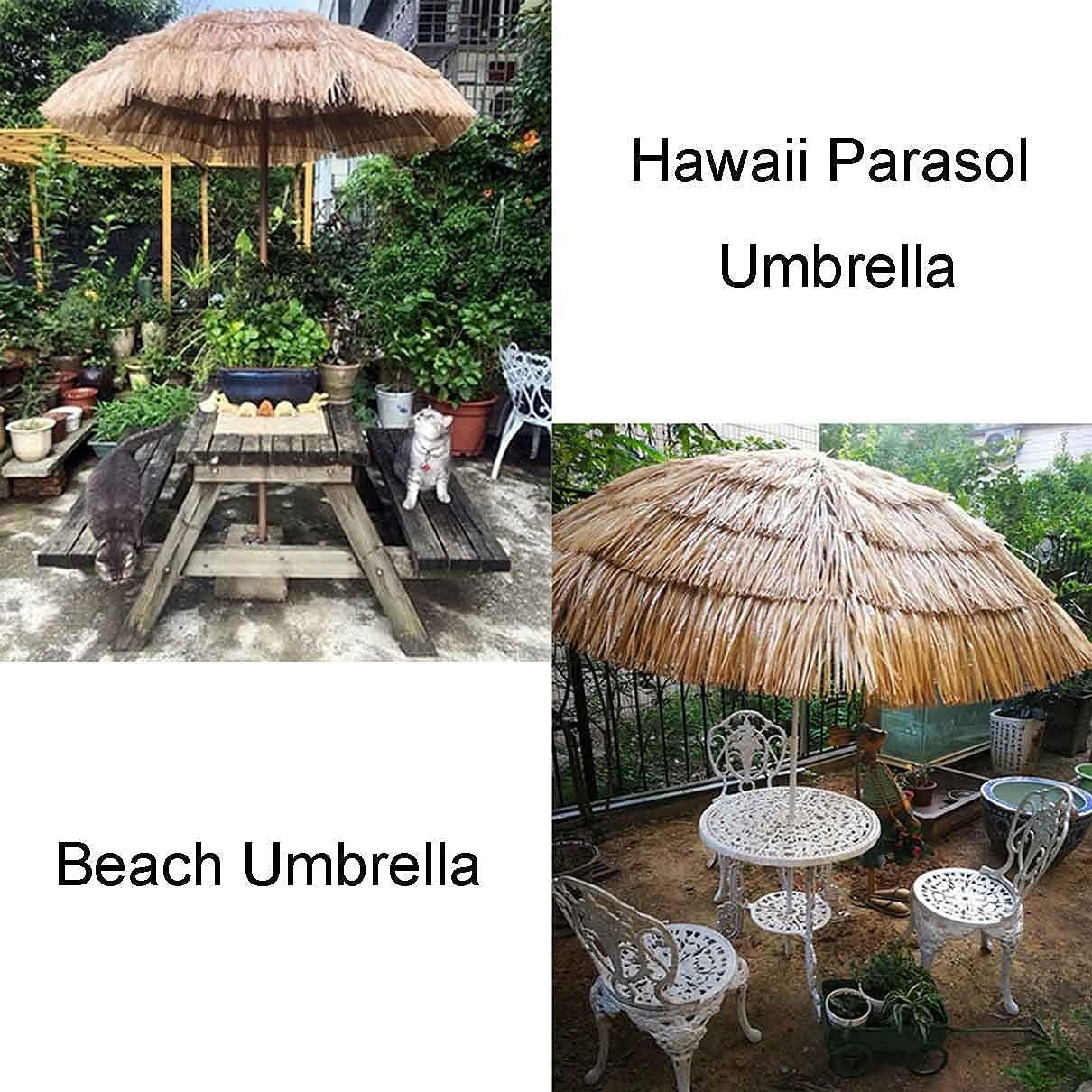 Patio Table Umbrella Hawaiian ched Parasol 6.5ft,Beach Umbrella Tilt 45° Outdoor Umbrella Raffia Straw for Lawn Pool Backyard Garden Parasol Best Patio Umbrella Good