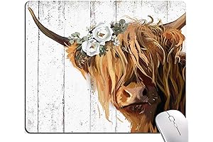 Floral Mouse Pad, Cute Flowers Mouse Pad on Non-Slip Cow Printed Rubber...