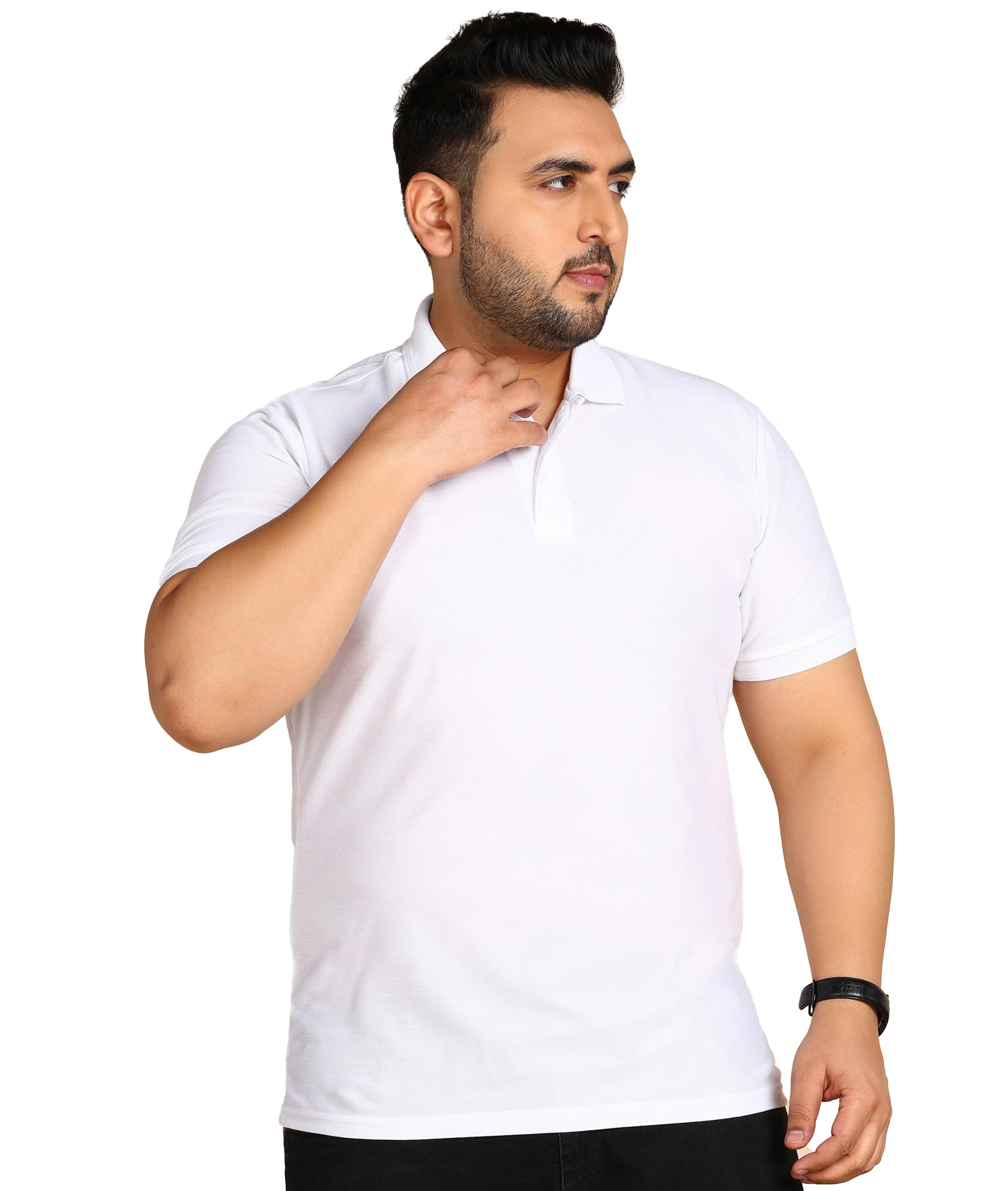 inkkr Plus Size Solid Men's Polo Neck T-Shirt-picture-10
