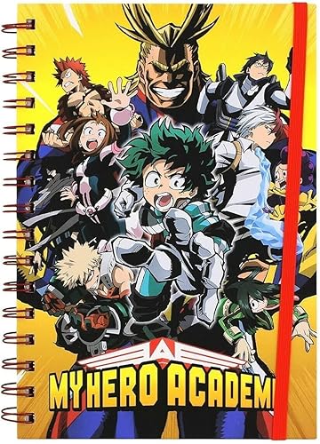 Miniatura 2 de My Hero Academia Cuaderno S1 Hardback Wiro, páginas rayadas A5 (diseño de ráfaga de personajes radiales) - Producto oficial