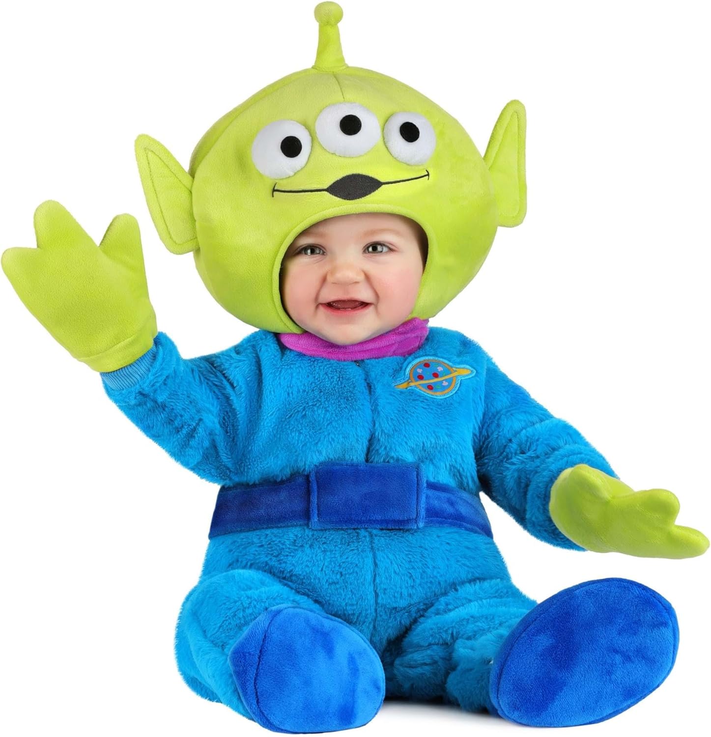 Disney Pixar Toy Story Alien Baby Costume - Plush Jumpsuit with Hood, Gloves & Booties - Officially Licensed