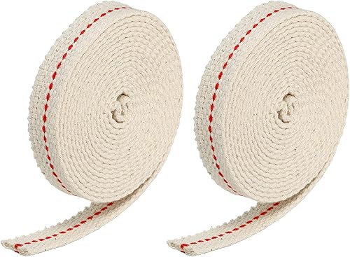 Miniatura 9 de MECCANIXITY Mecha de lámpara de aceite de 0.47 pulgadas de ancho plano de 10 pies de algodón con punto negro para iluminación de quemador de