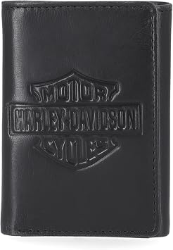 Harley-Davidson Men's Genuine Leather Rfid Blocking Trifold Wallet