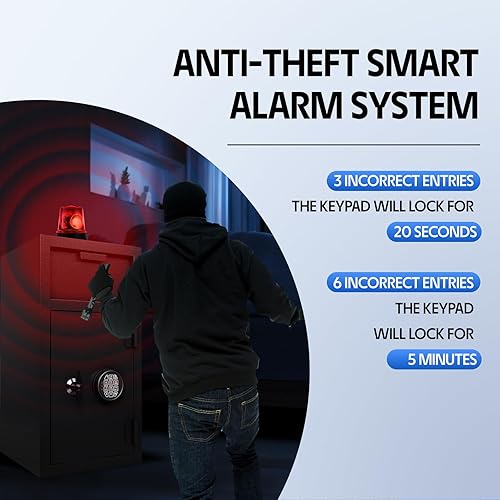 Miniatura 5 de Caja fuerte con ranura para caídas de 4.0 CUB, caja fuerte para depósito de dinero de negocios, caja fuerte con compartimento interno de bloqueo con