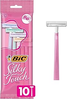 Silky Touch Women's Disposable Razors, With 2 Blades, Pretty Pastel Razor Handles, 10 Count Pack of Shaving Razors