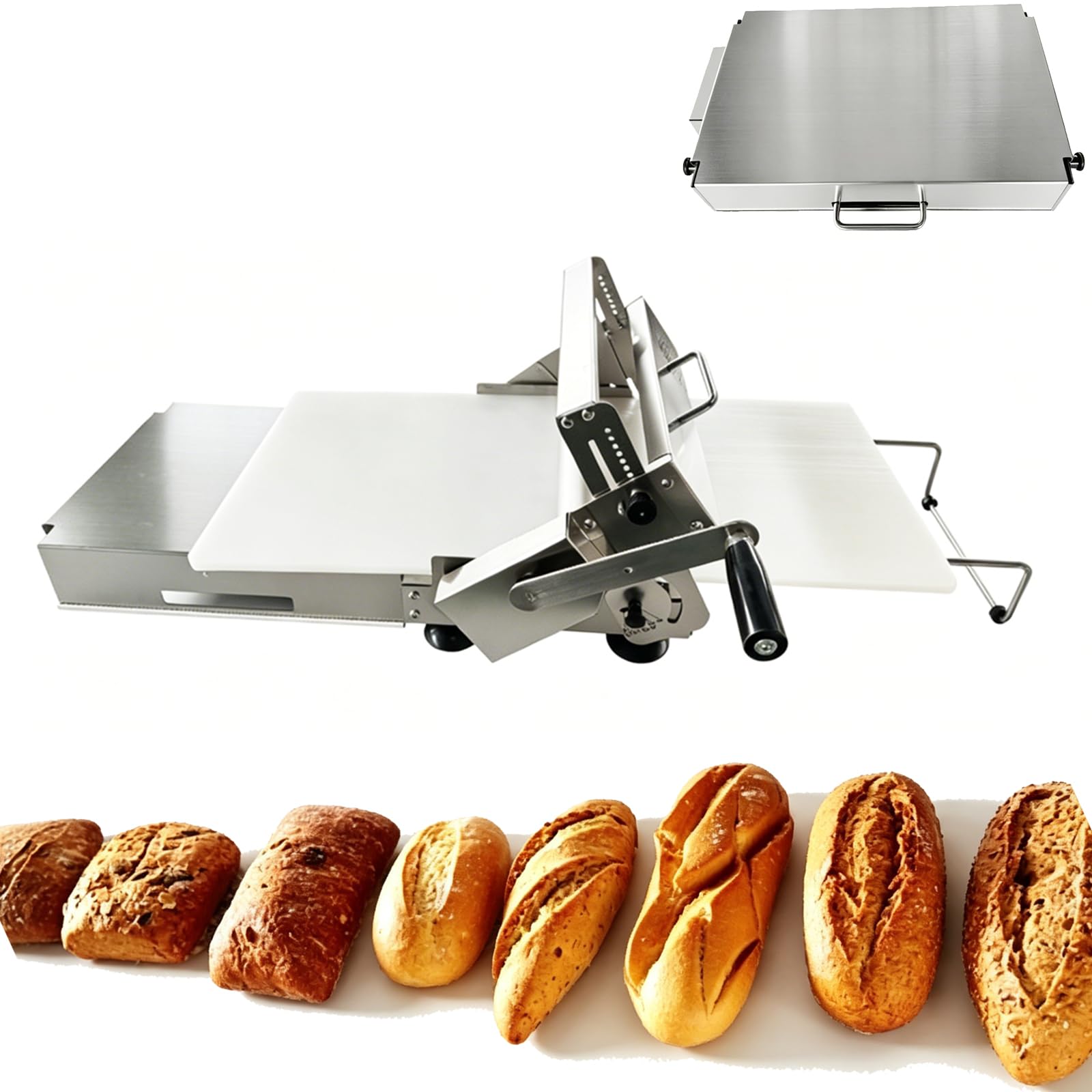 Rullo per pasta con spessore regolabile da 2 a 25 mm, in acciaio inox, per croissant, cucine domestiche e piccoli panifici