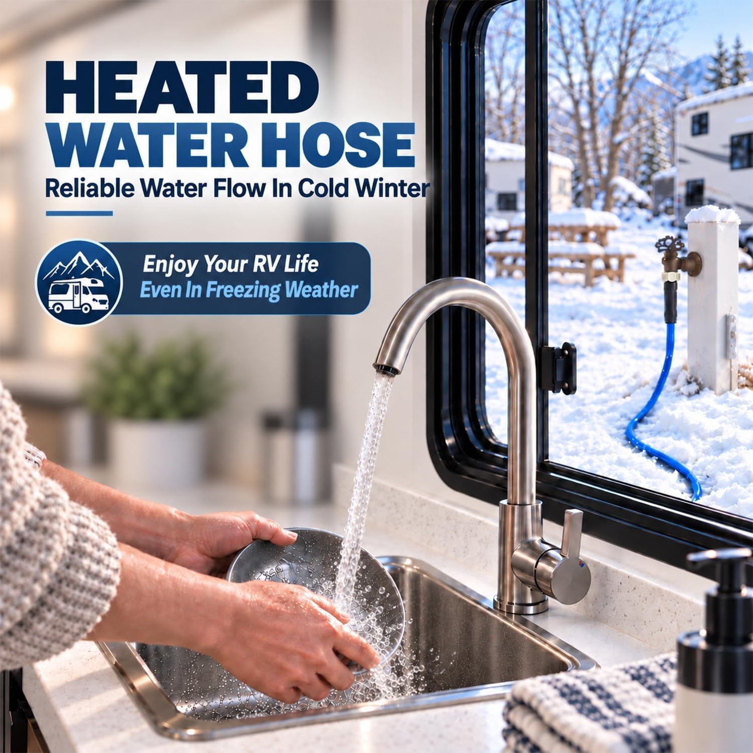 30FT Heated Water Hose for RV, -45°F Anti-Freeze RV Drinking Heated Hose thumbnail