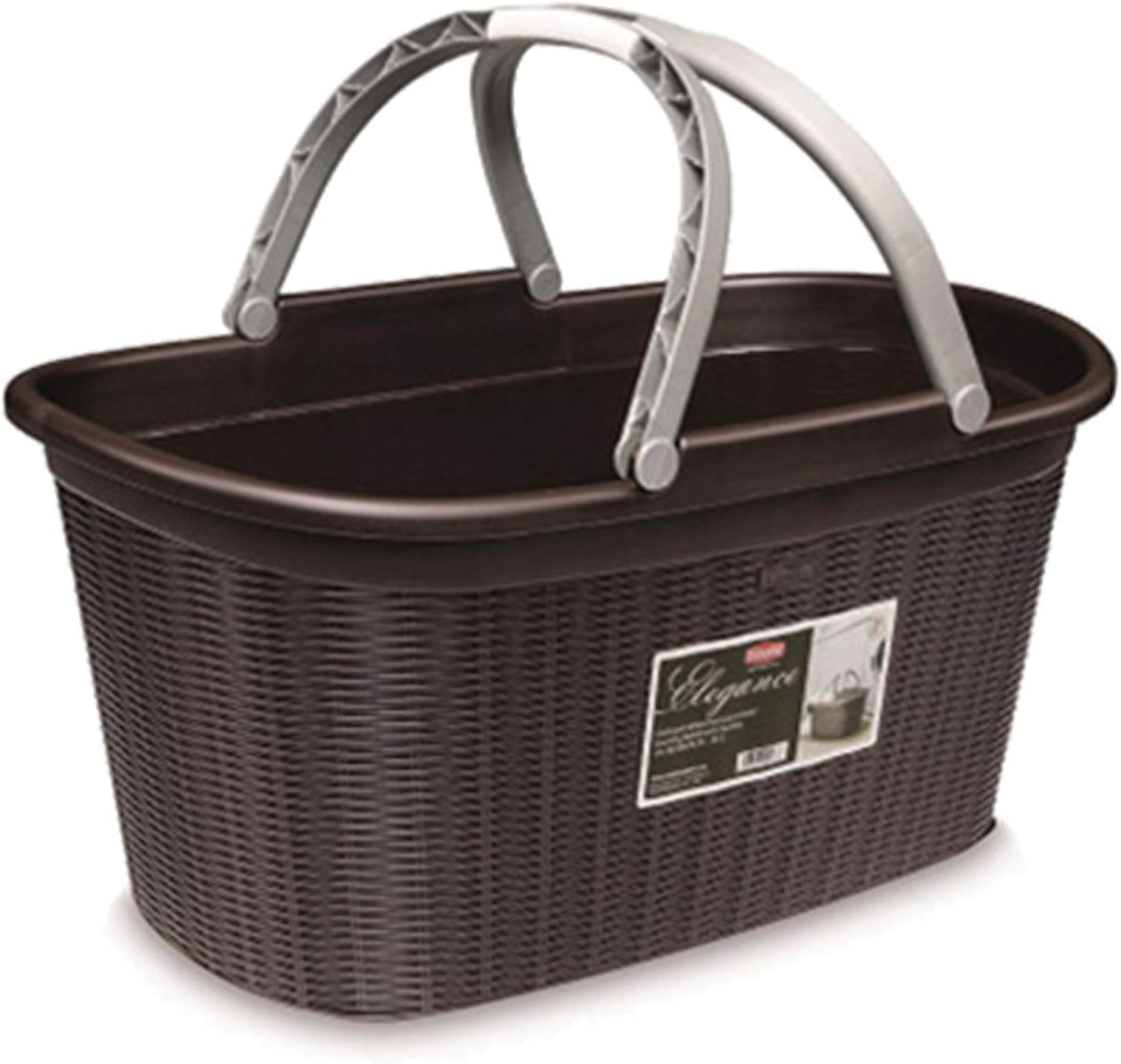 Stefanplast Plastic Elegance Basket, Mocha, 38 x 58 x 28 cm
