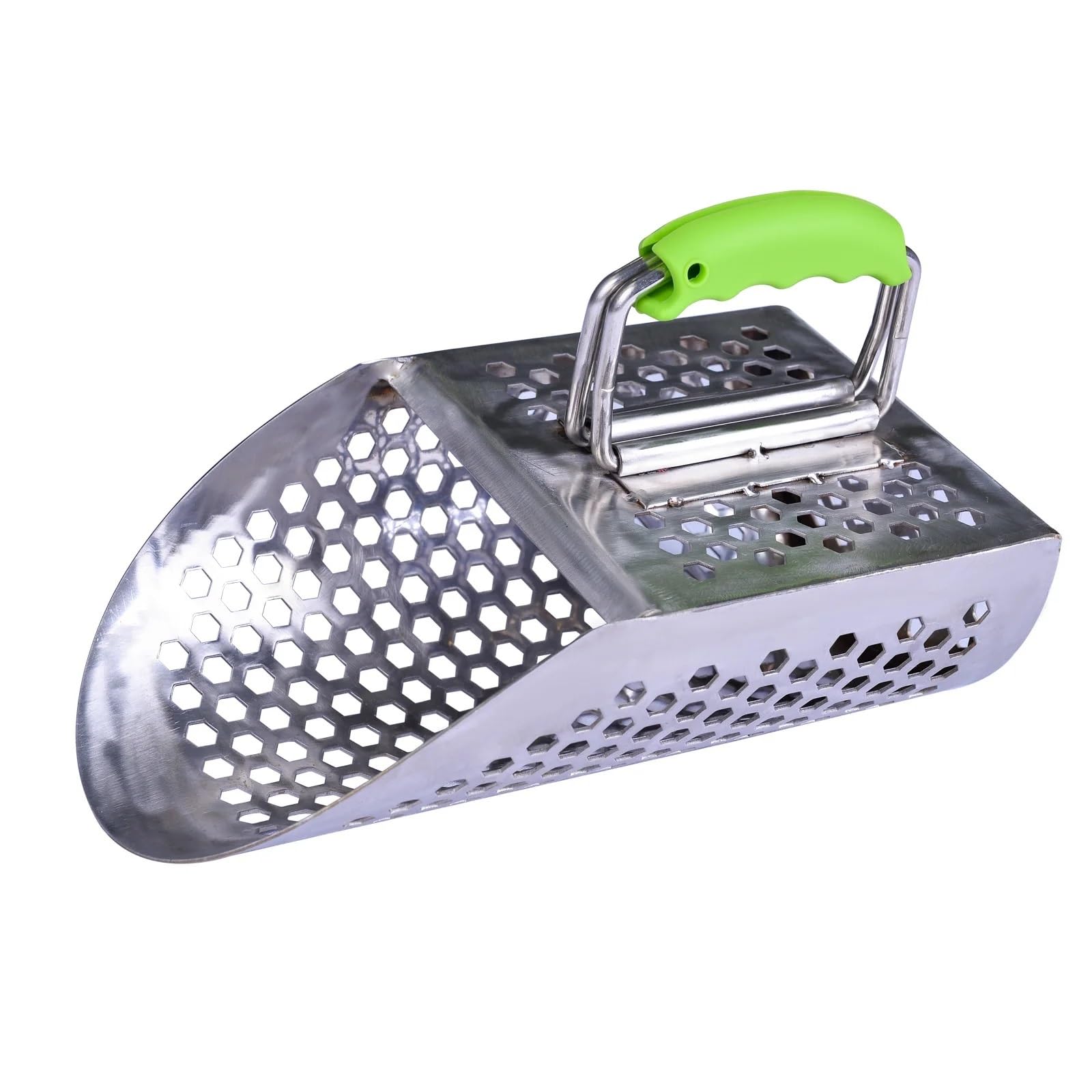 Rastrillo per pulci di sabbia Metal detector con pala in acciaio inox e manico, strumento for la ricerca rapida di metalli, for tesori sulla sabbia da spiaggia(StyleA)