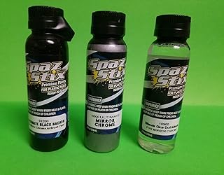Spaz Stix 3X 10900 10200 10000 CLEAR BLACK BACKER MIRROR CHROME AIRBRUSH PAINT INCLUDES CHICAGOLAND RC COUPON