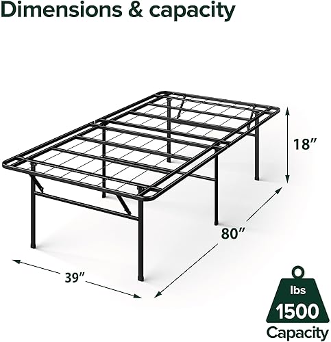 Miniatura 3 de ZINUS - Base SmartBase de trabajo pesado, 18 pulgadas, marco metálico, sin somier, resistente, con espacio debajo, tamaño individual XL