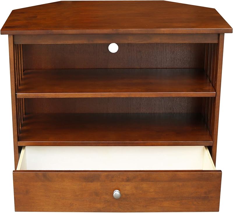 Solid Wood Mission Corner Enteinment/TV Stand, Espresso image 5
