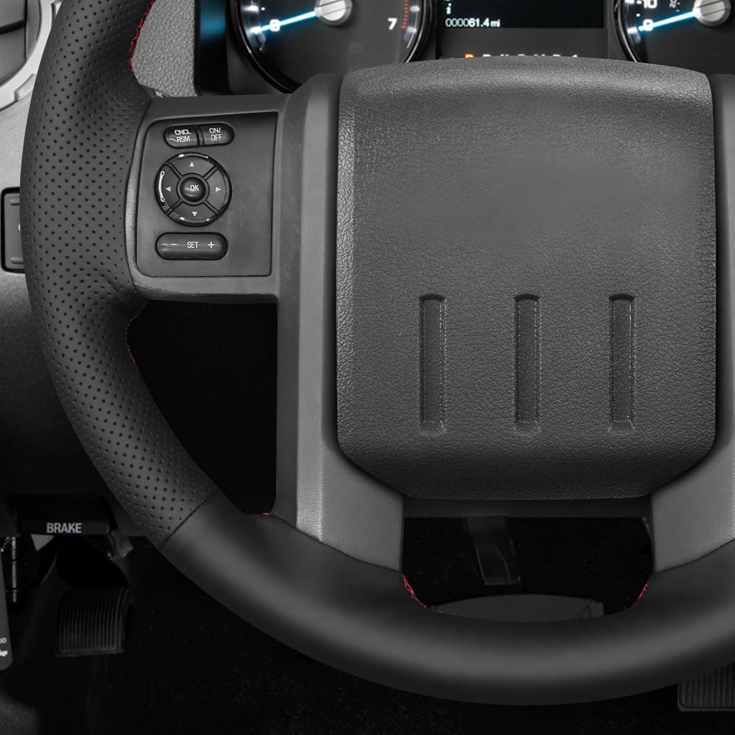 MEWANT Steering Wheel Cover Compatible with Ford F-250 F-350 2008-2016 Expedition 2007-2014 Steering Wheel Wrap