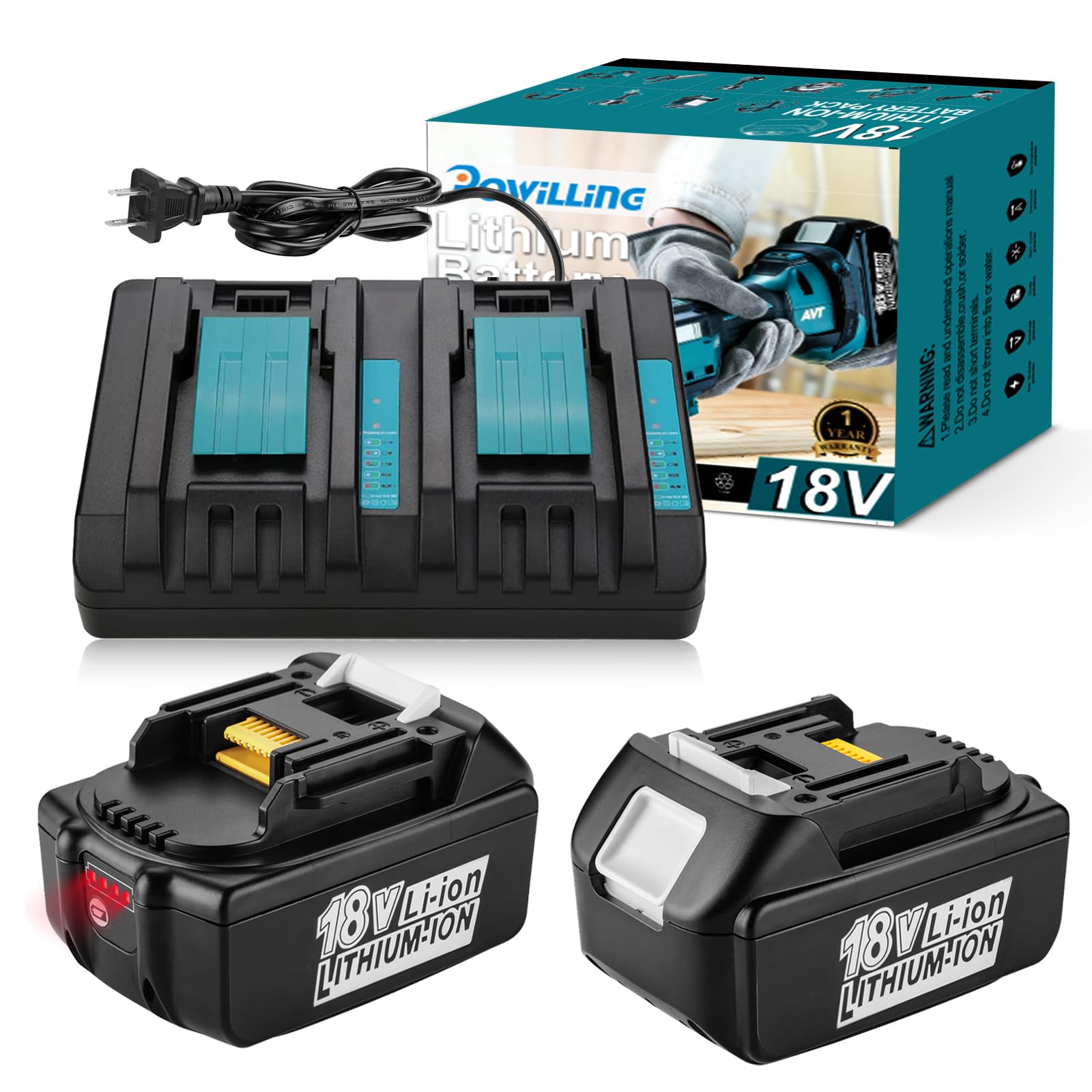 Amazon.co.jp: Powilling 互換 マキタ 18v バッテリー 充電器セット Amazon.co.jp: Powilling 互換 マキタ 18v バッテリー 充電器セット