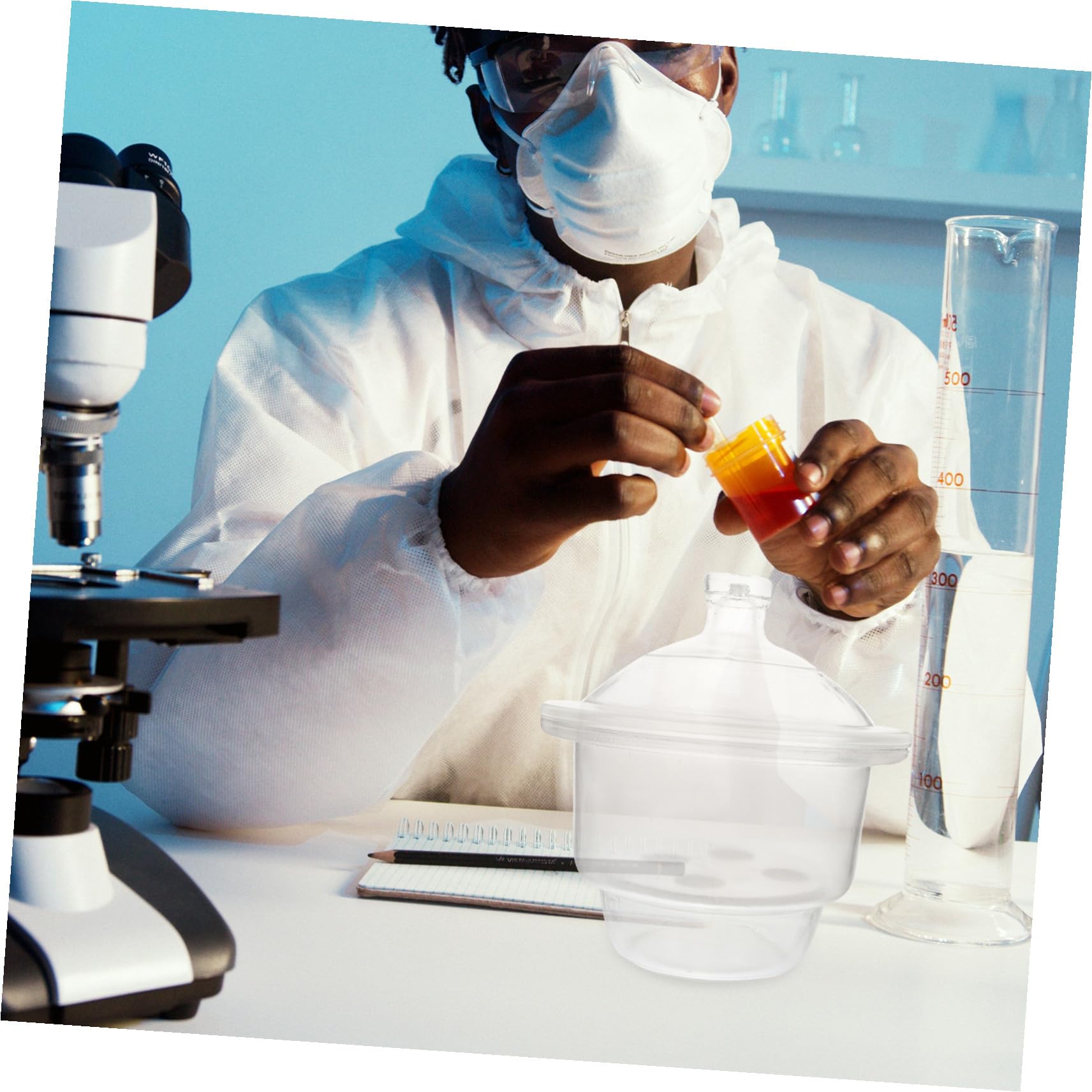Frasco Desecador de Vidrio al Vacío 150mm para Laboratorio