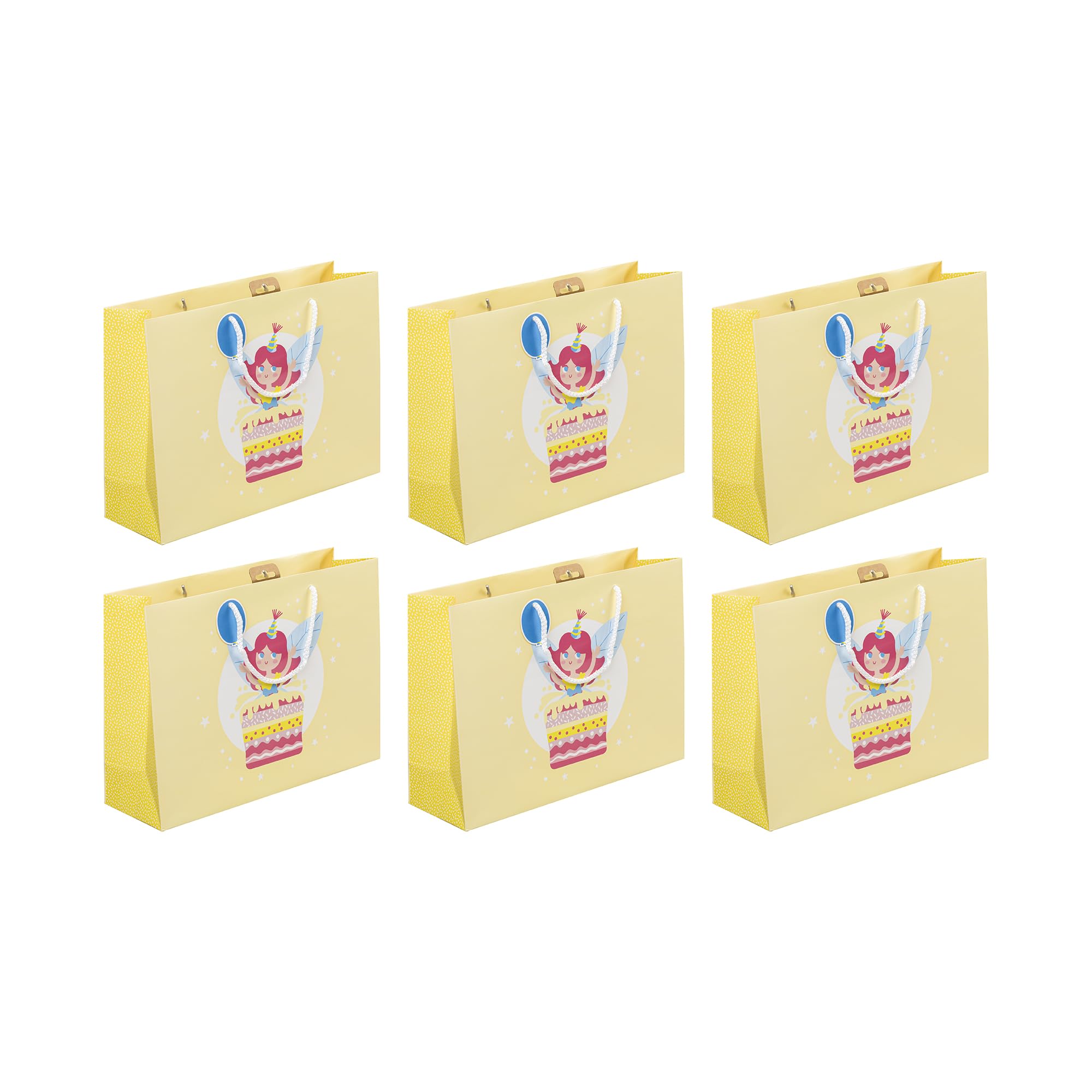 Clairefontaine 32415-6Cpack - A Set of 6 Gift Bags Excellia- Shopping - 37,3x11,8x27,5 cm - 210g - Design : Princesses - Gift wrapping, ideal for games, Puzzles