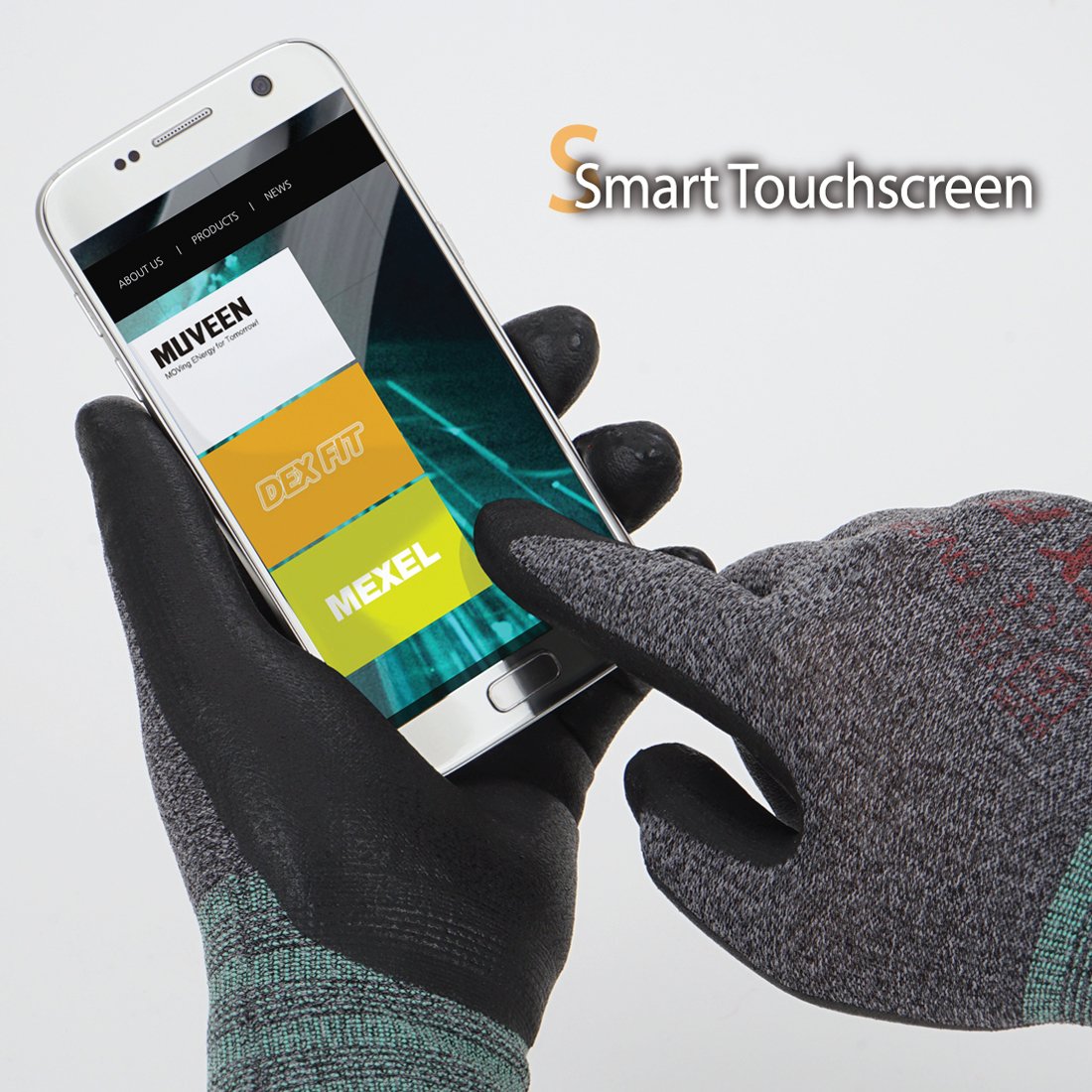 DEX FIT Guantes de Trabajo FN330, Ajuste Cómodo Elástico 3D, Buen Agarre, Recubrimiento de Espuma Duradero de Nitrilo, Táctil, Fino y Ligero, Lavable en la Lavadora — view 7