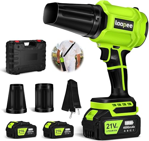 Leaf Blower Cordless Handheld Blower with 2x4.0Ah Batteries and Charger