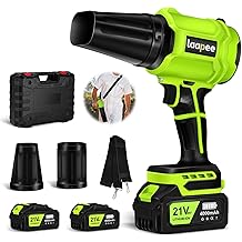 Leaf Blower Cordless,Battery Powered 800,000 RPM Electric Leaf Blower with 2 x 4.0Ah Battery and Charger Handheld Blowers for Lawn Care,Dust,Snow,Car Blowing Water with 2 Extended Nozzle