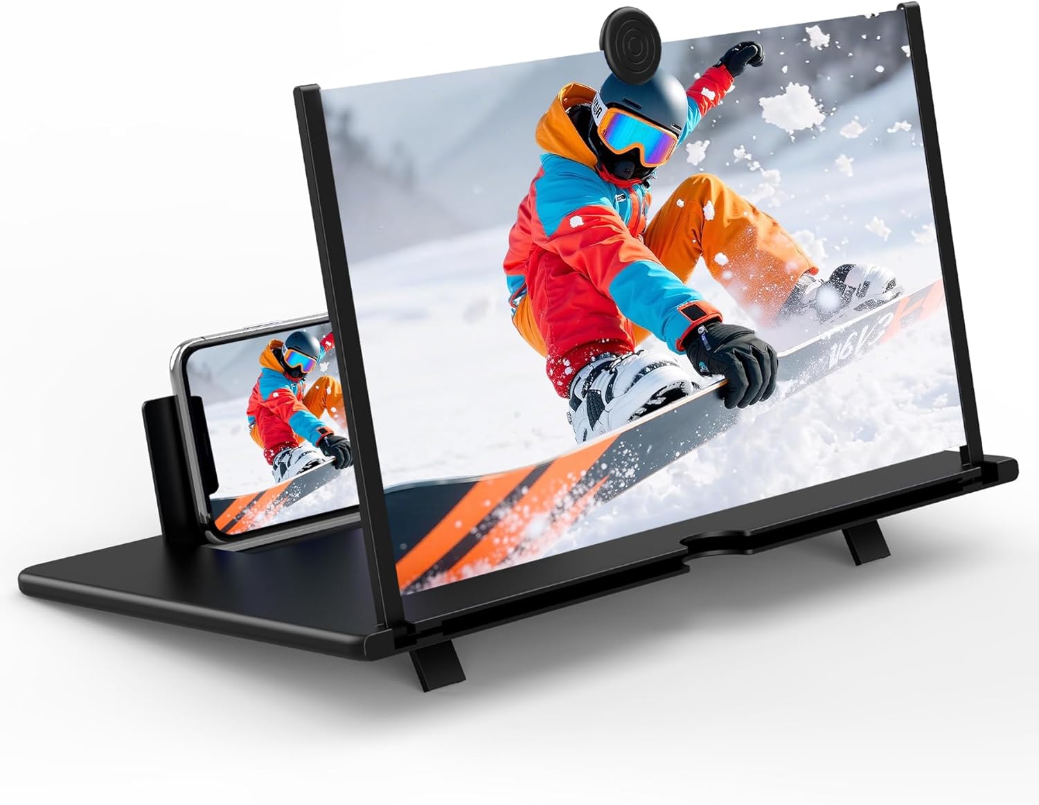 12 inch Screen Magnifier for Smartphone,3D HD Screen Expanders for Movies, Videos, and Gaming, Screen Magnifier with Adjustable Angle Design Amplifier Desktop Magnifying, Gift for Mom Dad Men Friends