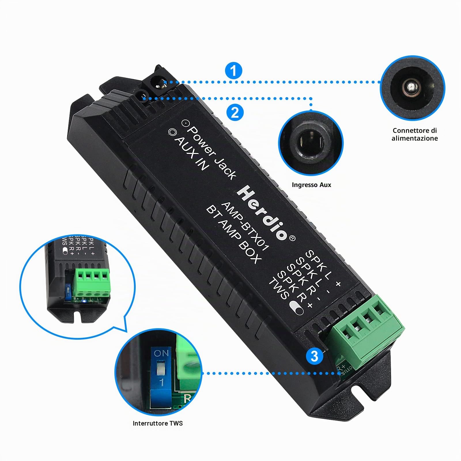 Herdio Altoparlanti da soffitto Bluetooth marini impermeabili a 2 vie da 6,5 pollici, potenza massima 120 Watt con montaggio a incasso, perfetti per barche ATV UTV Golf Cart Camper RV