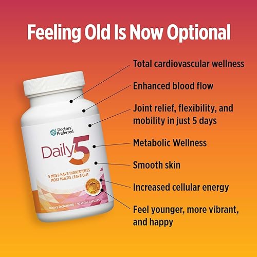 Miniatura 4 de DOCTORS' PREFERRED Daily5 Multivitamínico para mujeres y hombres, ingredientes clínicamente validados, corazón, articulaciones, circulación, 90