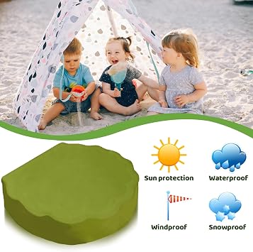 Sand Pit Shell Cover Green Sandpit Covers Waterproof Protection Cover Sandbox for Sandpit Pool Sand Box Garden Furniture 39.4 x 6 Inch Tarpaulin 210D Oxford Fabric