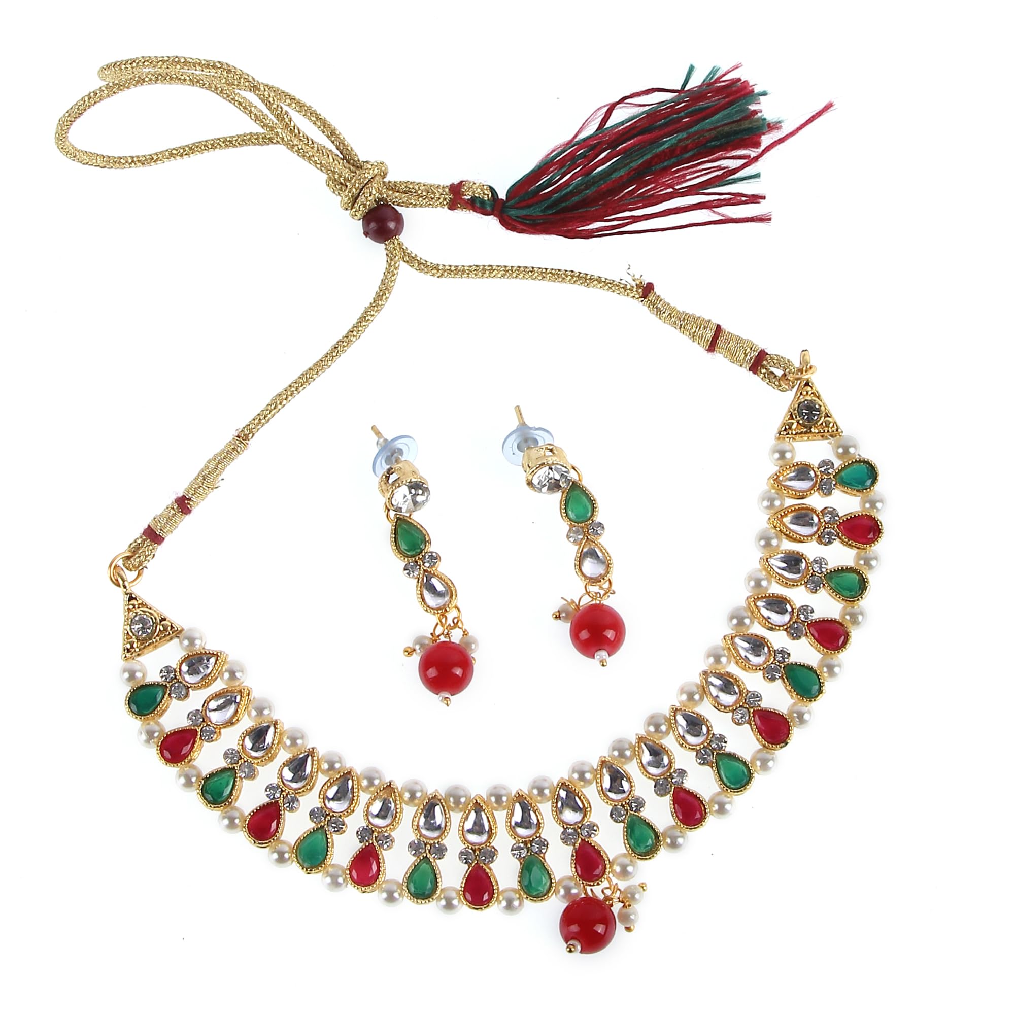 Amoura Necklace Set For Women | Pearls jewellery set for Women | Gold plated Jewellery Set | jewellery set for Women Traditional (Multi Bund) (B0D9HTKJM8) Amazon Price History, Amazon Price Tracker