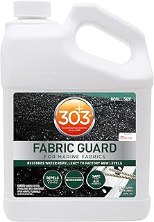303 Products Marine Fabric Guard – Water Repellent & Stain Shielding Fabric Spray, Safe for All Outdoor Upholstery, Simple & Easy to Use, Protectant Spray for Boats, 1 Gallon