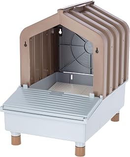 Kerbl Legenest 2in1, Eierklappe, braun/grau, 47x32,5x48cm, Kunststoff, mit Abrollfunktion, für bis zu 5 Hühner