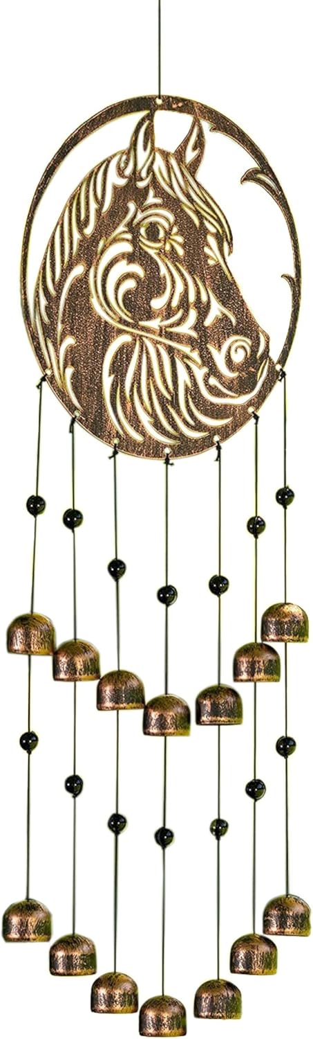 VP Home 29" H Rustic Whitetail Deer Wind Chimes for Outside Unique Whitetail Deer Windchimes Outdoor Decorations Garden Decor Deer Gift for Women, Mom, Grandma, Unisex