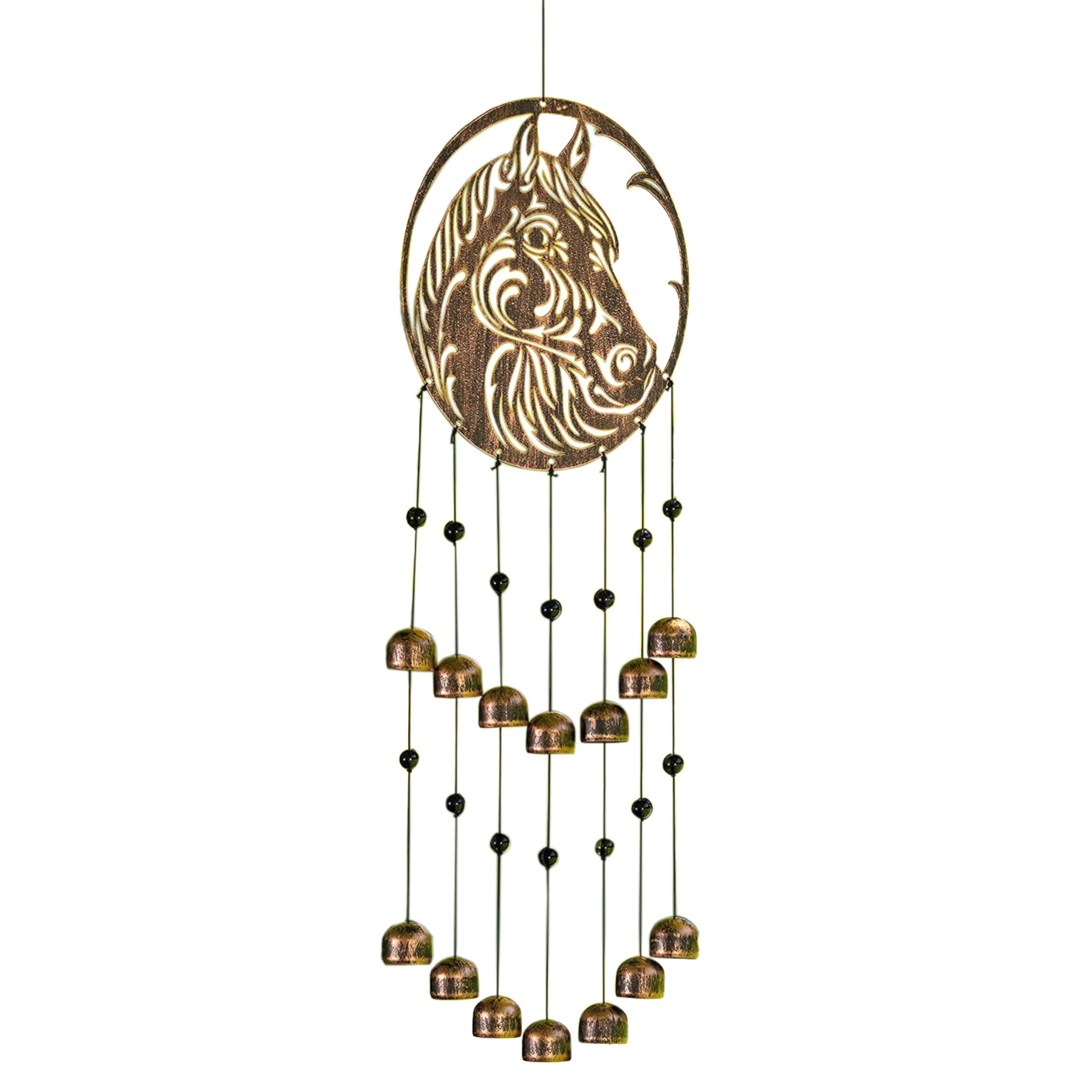 VP Home Rustic Horse Wind Chimes for Outside - Harmonic Windchimes with Animal Design for Gardens, Patios, and Porches - Thoughtful Gift for Mom, Grandma, and Gifts for Horse Lovers - 22x17x70 Inches