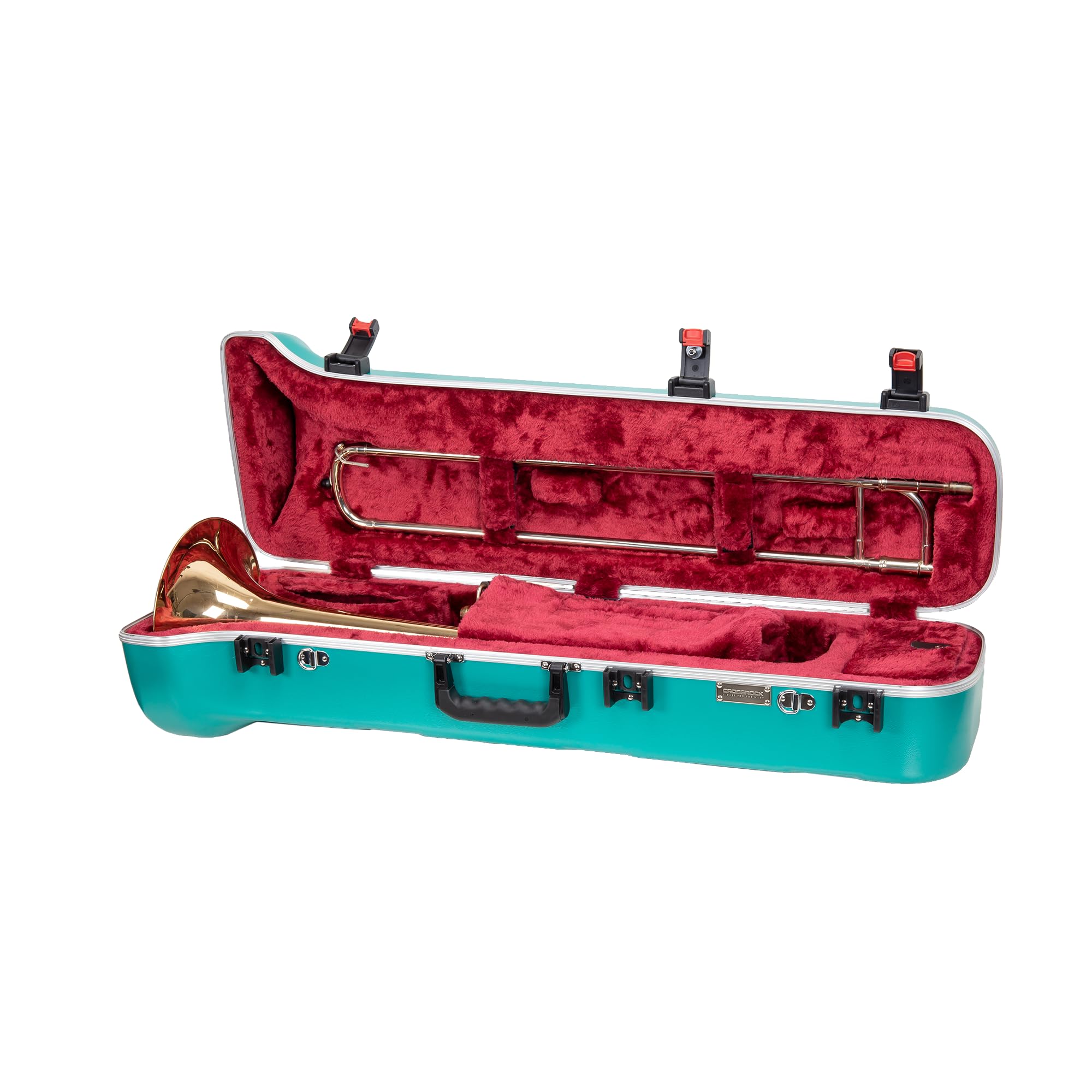 Crossrock Funda para clarinete, carcasa rígida de fibra de vidrio, correas de mochila, Azul menta, Trombone, Trombón